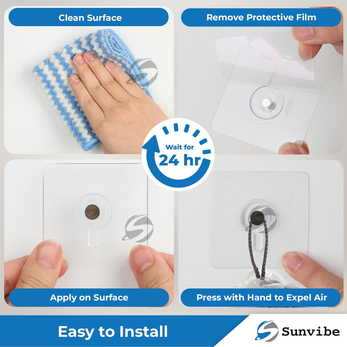 Adhesive Nail Photo Wall Hooks for Hanging Photo Frame, Kitchen Household and Bathroom Accessories (Pack of 10)