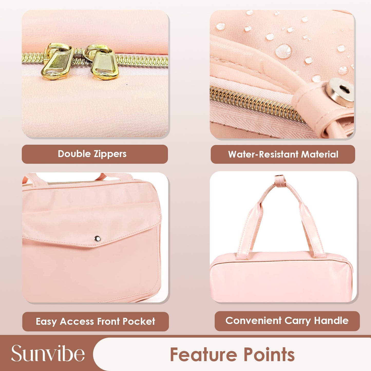 Waterproof PU Leather Hanging Toiletry & Makeup Organizer for Women