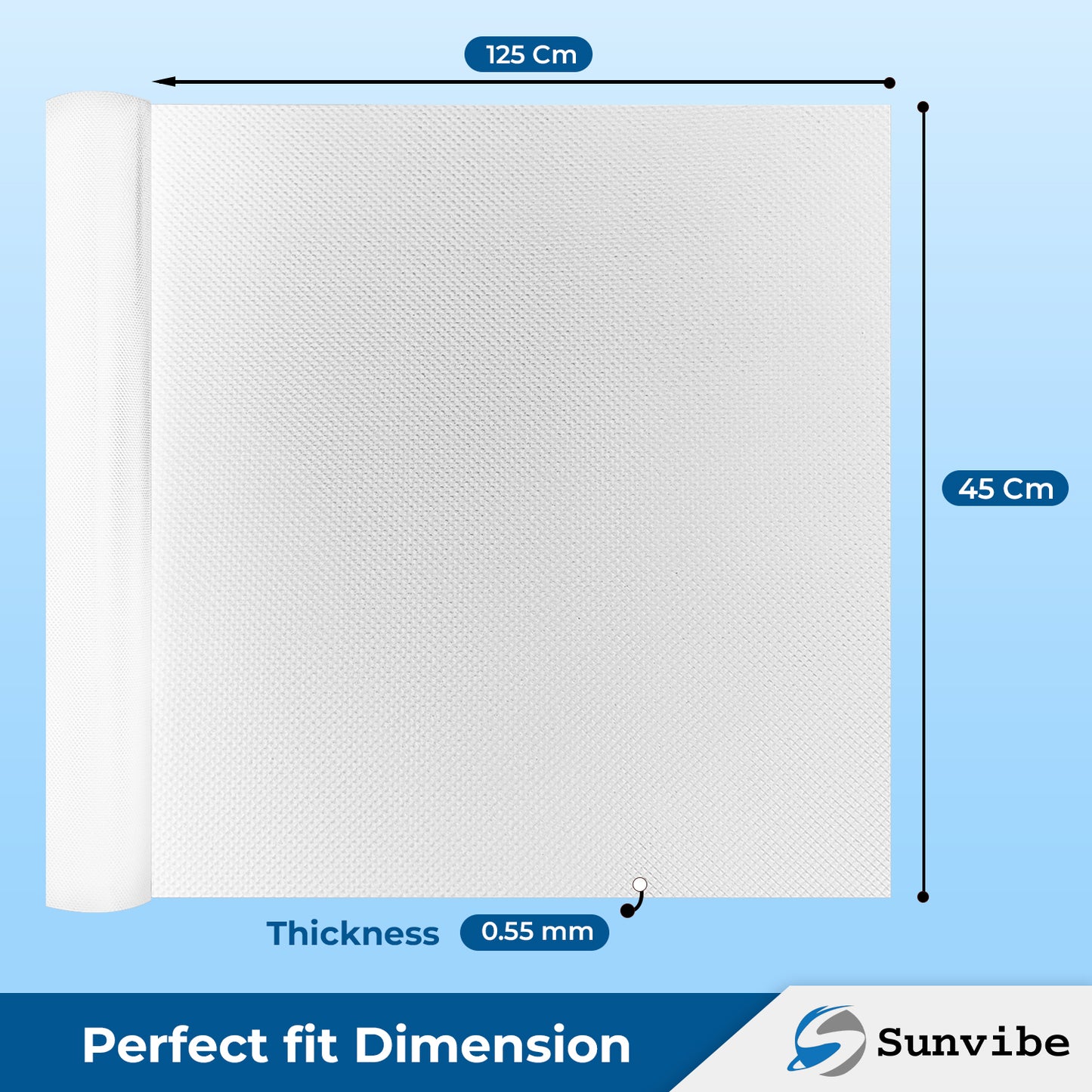 Drawer Cabinet Almirah Mat (45cm X 500cm) Waterproof Washable Mats (White)