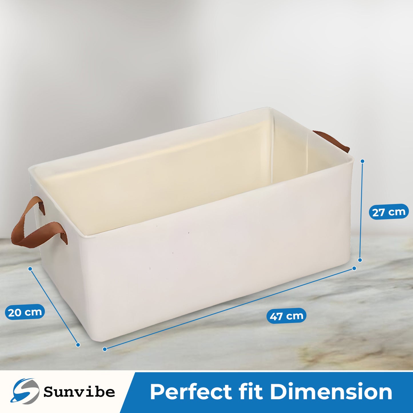 Foldable Wardrobe Organizer with Durable Handle (White)
