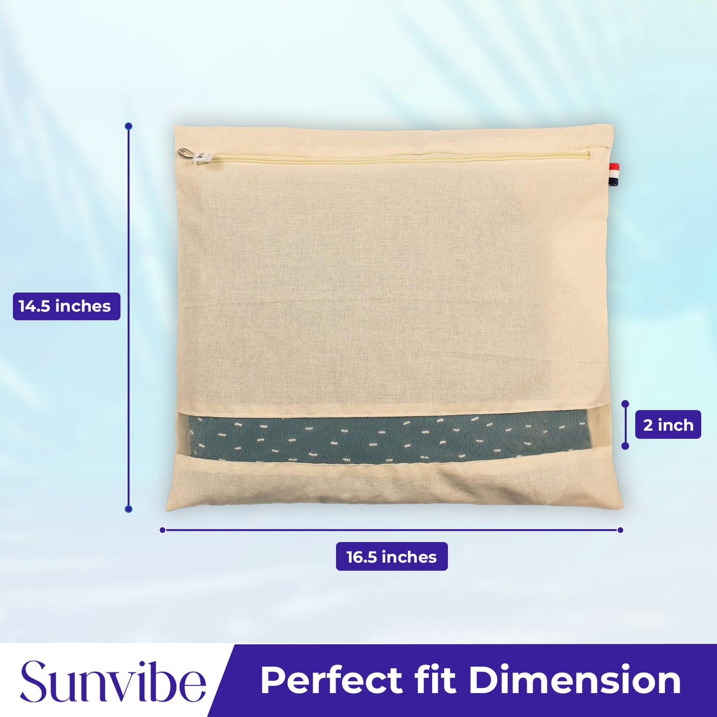 Saree Clothes Bags/Covers/Poches For Storage With Zip Closure (16 X 14 Inches, Beige)