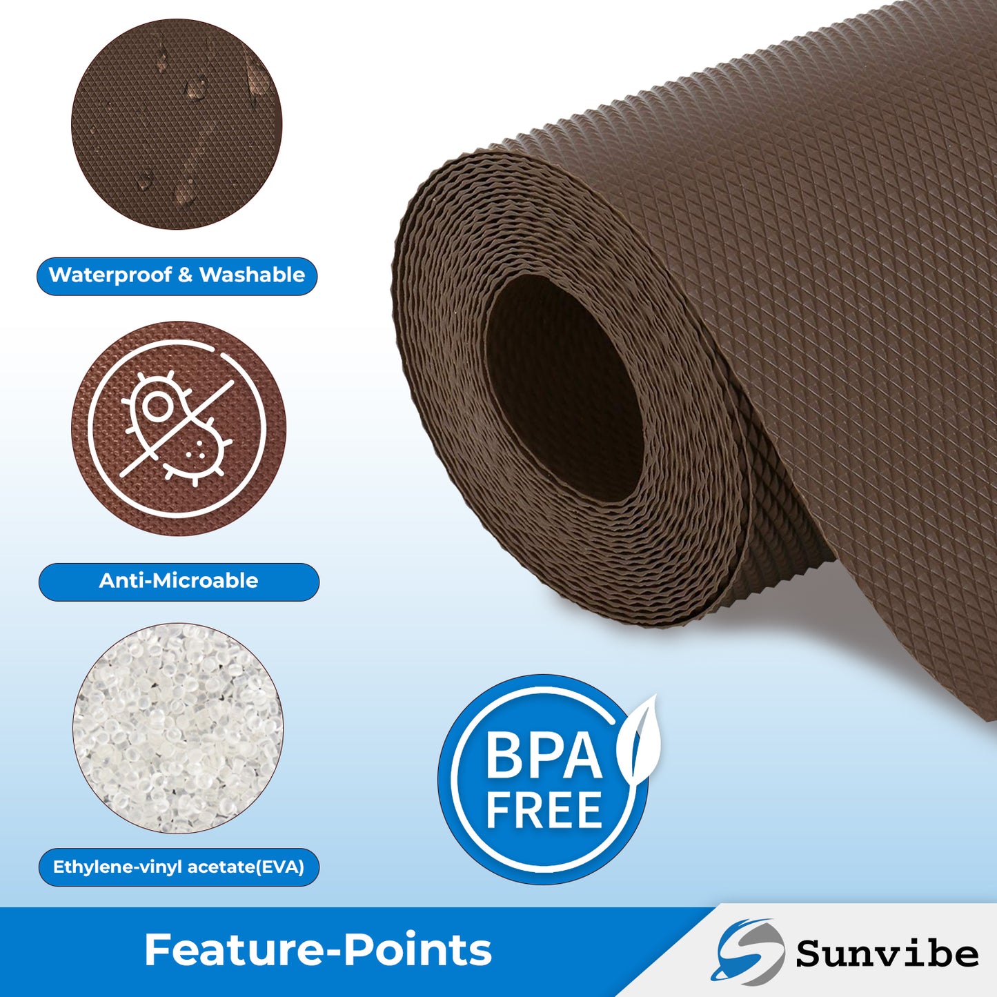 Drawer Cabinet Almirah Mat (45cm X 150cm) Waterproof Washable Mats (Coffee)