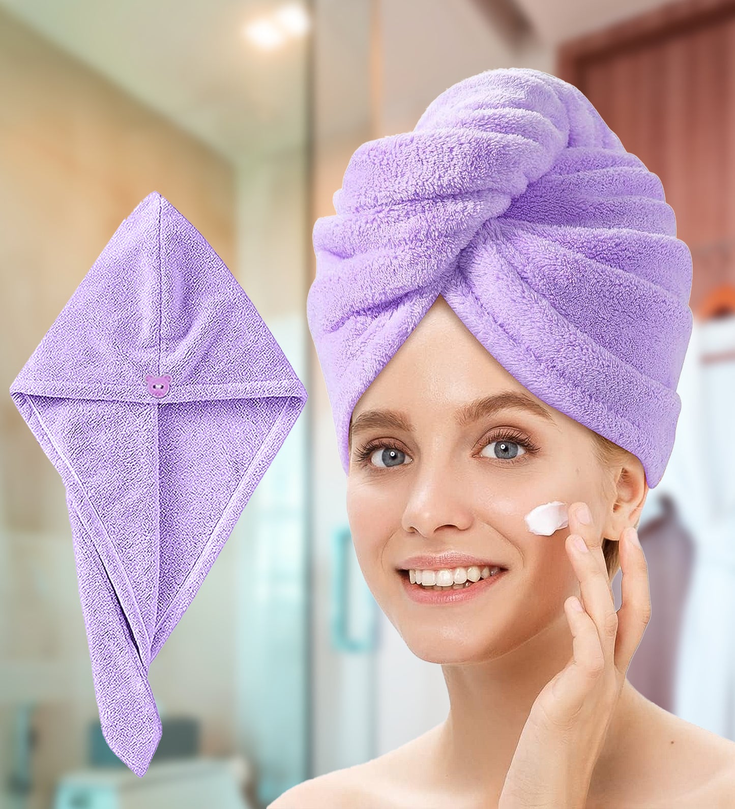 Quick Drying Microfiber 500 GSM Hair Bath Towel (Purple)