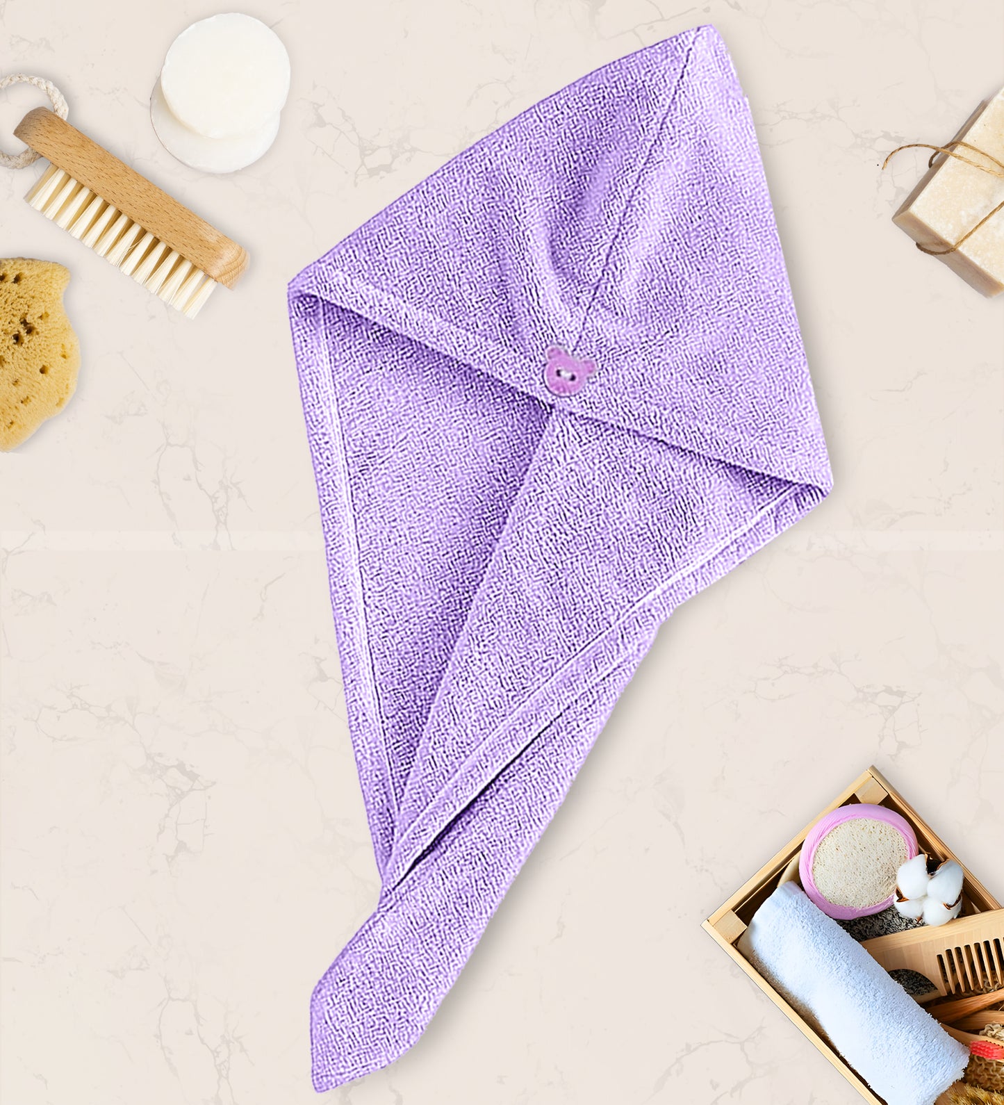 Quick Drying Microfiber 500 GSM Hair Bath Towel (Purple)