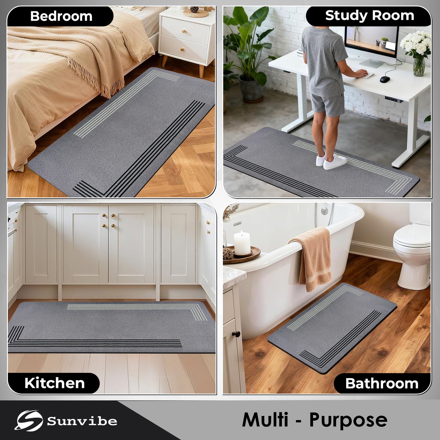 Kitchen Floor Mat 3.5mm (120x45cm & 40x80cm-2 Pieces) Liner