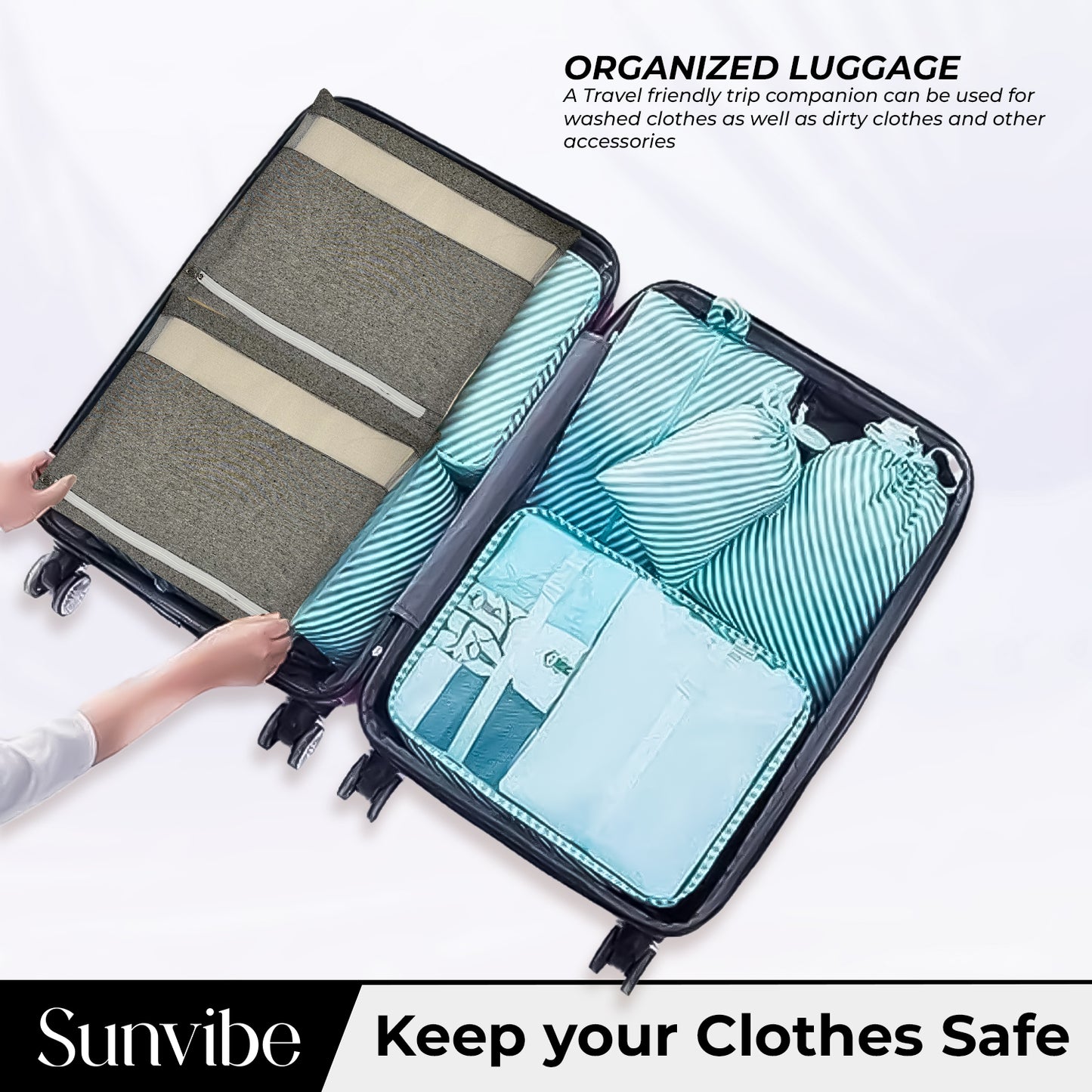 Saree Clothes Bags/Covers/Poches For Storage With Zip Closure (16 X 14 Inches, Grey) (Copy)