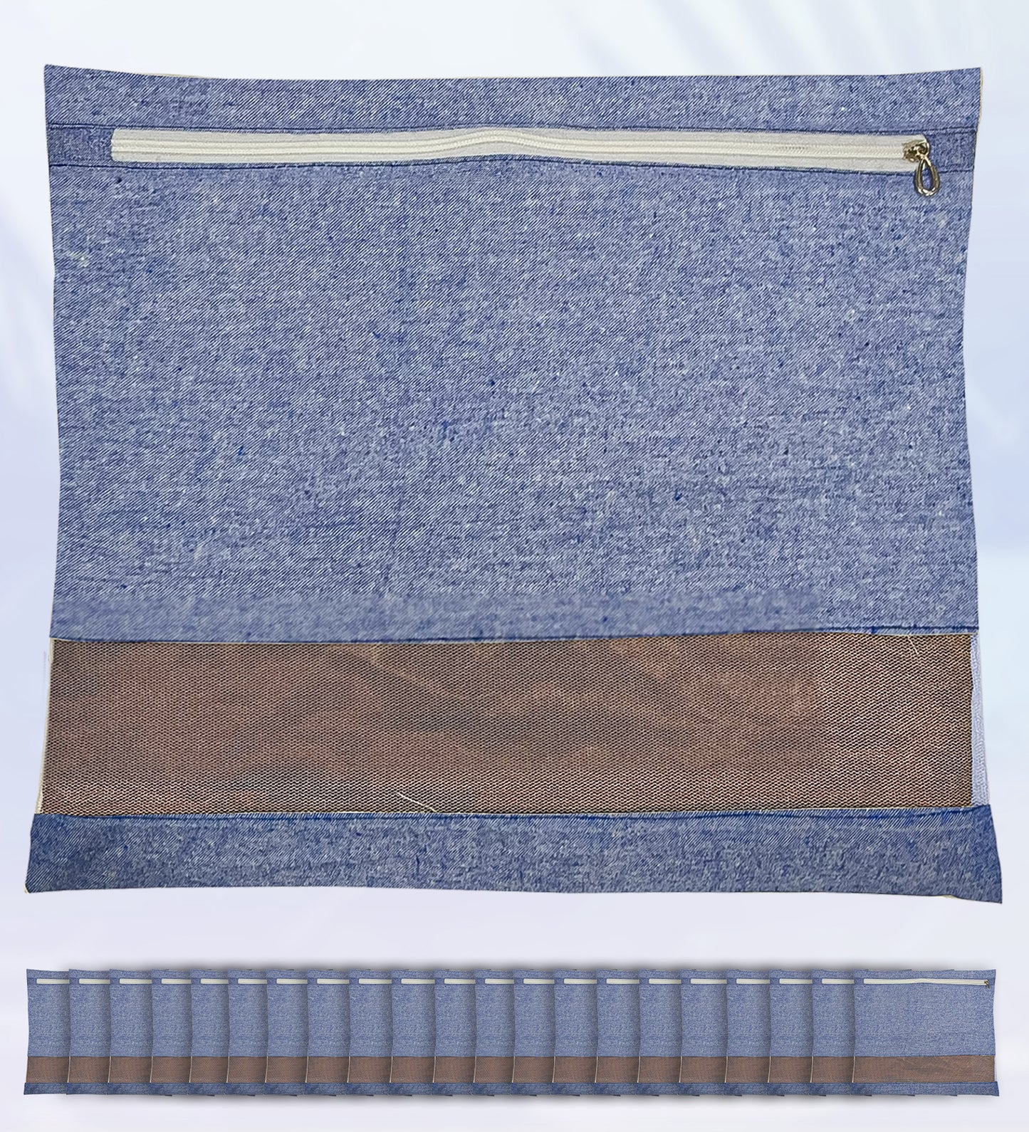 Saree Clothes Bags/Covers/Poches For Storage With Zip Closure (16 X 14 Inches, Blue)