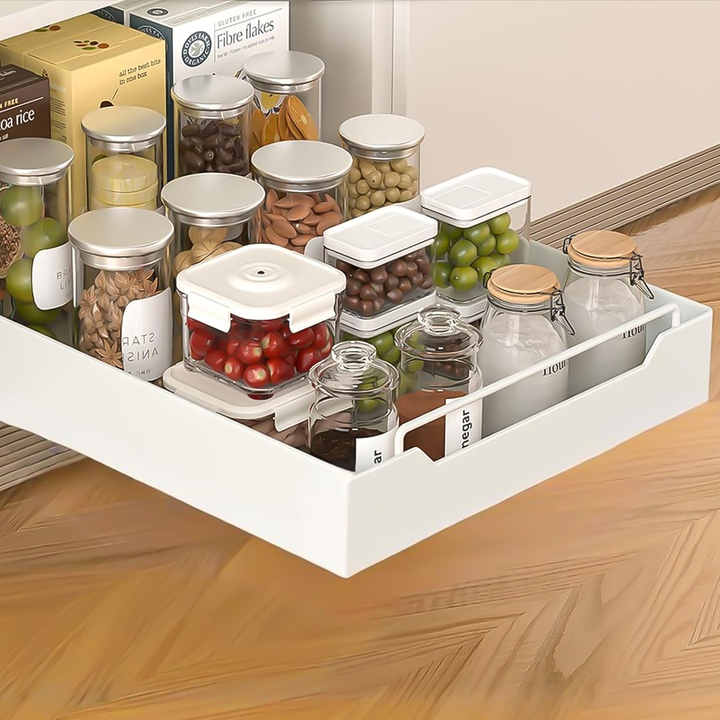 Pull-Out Cabinet Basket – Space Saver Organizer for Home
