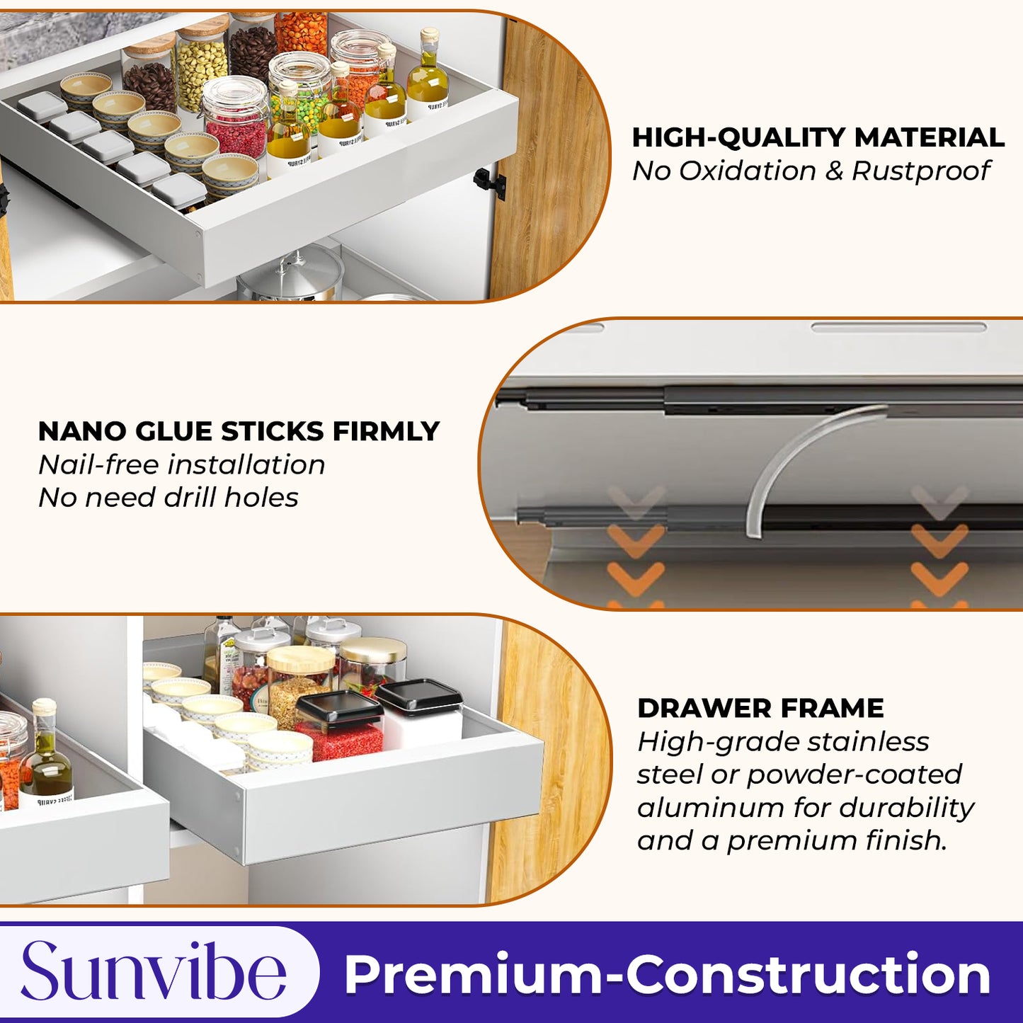 Pull-Out 38*25 CM Cabinet Basket – Space Saver Organizer for Home