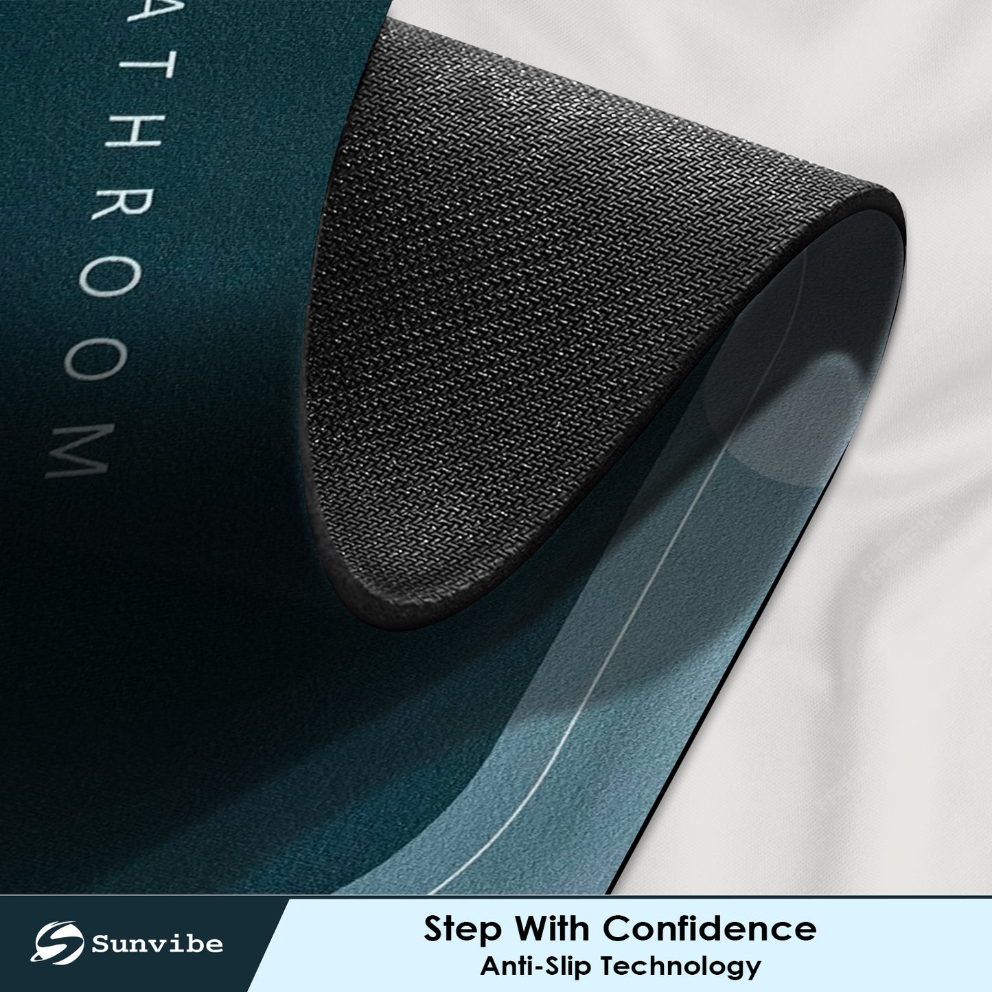 Bath Mat 3.5mm Anti-Skid Water Soaking Bathroom Print Door, Floor Mat (Green)