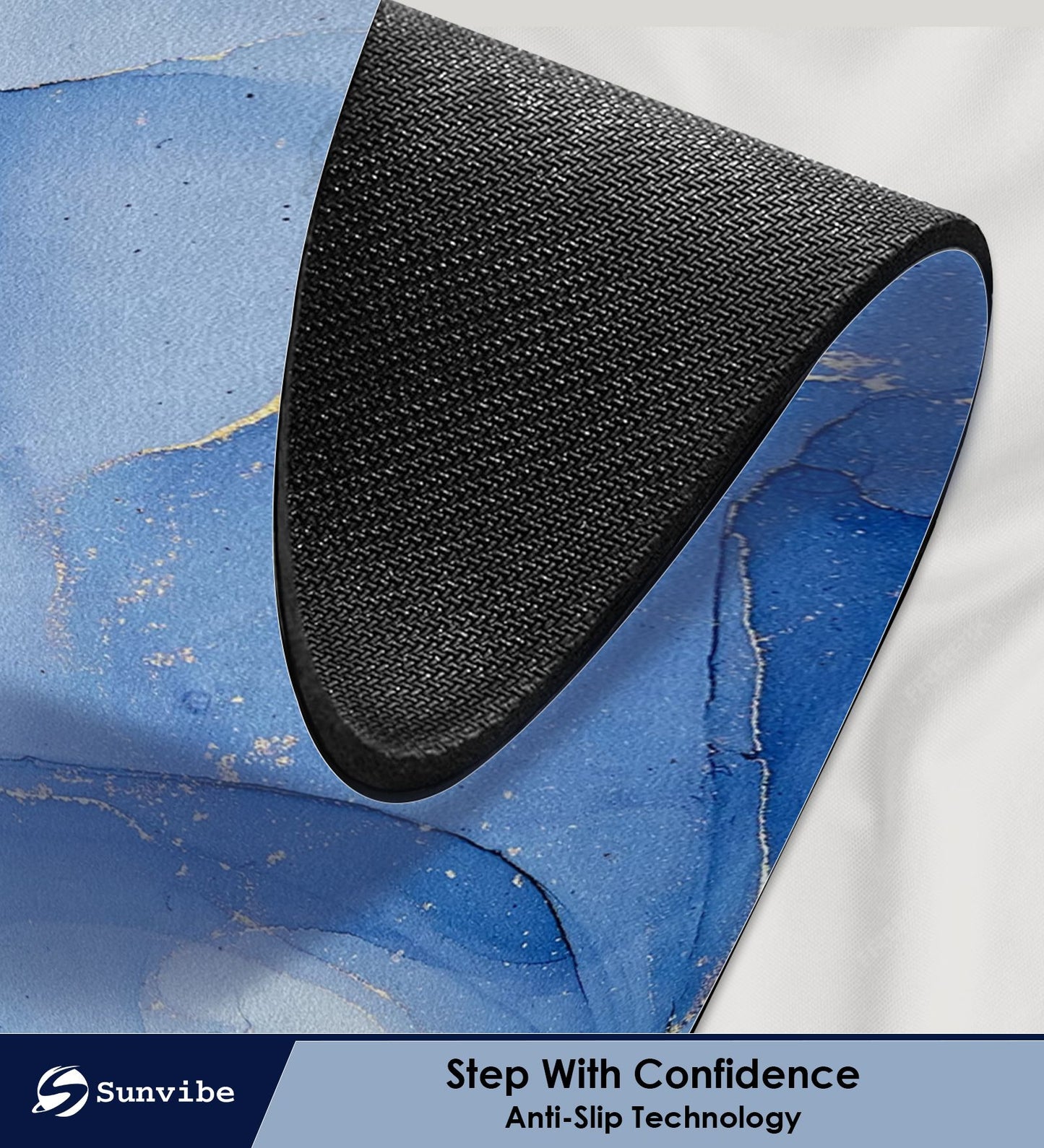 Bath Mat 3.5mm Anti-Skid Water Soaking Bathroom Print Door, Floor Mat (Marble print)