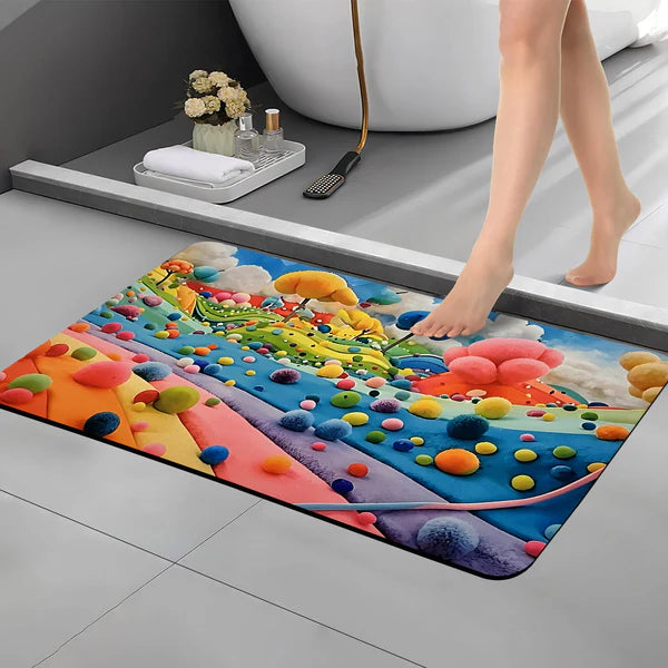 3D Anti-Skid Water-Soaking Mat: Perfect for Your Home (Yellow flower)