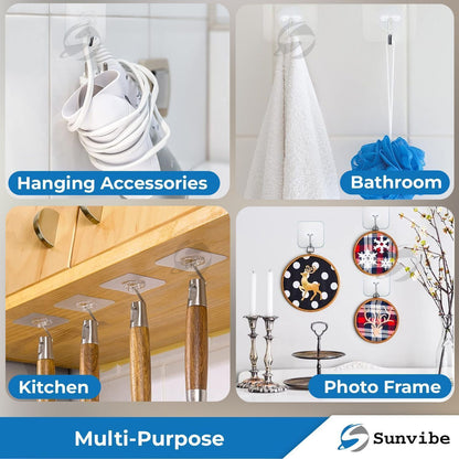 J Hook Pack of 6 | Multipurpose Wall Hooks | Strong & Durable Hanging Hooks for Home
