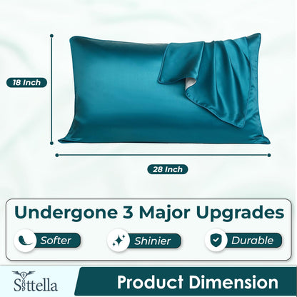 SUNVIBE®  Satin Pillow Covers With Scrunchy for Hair | Silk Pillow Case | Soft Pillow Satin Cover with Hidden Zipper | Pillow Cover