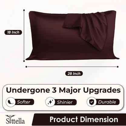 SUNVIBE®  Satin Pillow Covers With Scrunchy for Hair | Silk Pillow Case | Soft Pillow Satin Cover with Hidden Zipper | Pillow Cover