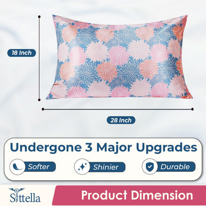 SUNVIBE® 3D Satin Pillow Covers With Scrunchy for Hair | Silk Pillow Case | Soft Pillow Satin Cover with Hidden Zipper | Pillow Cover