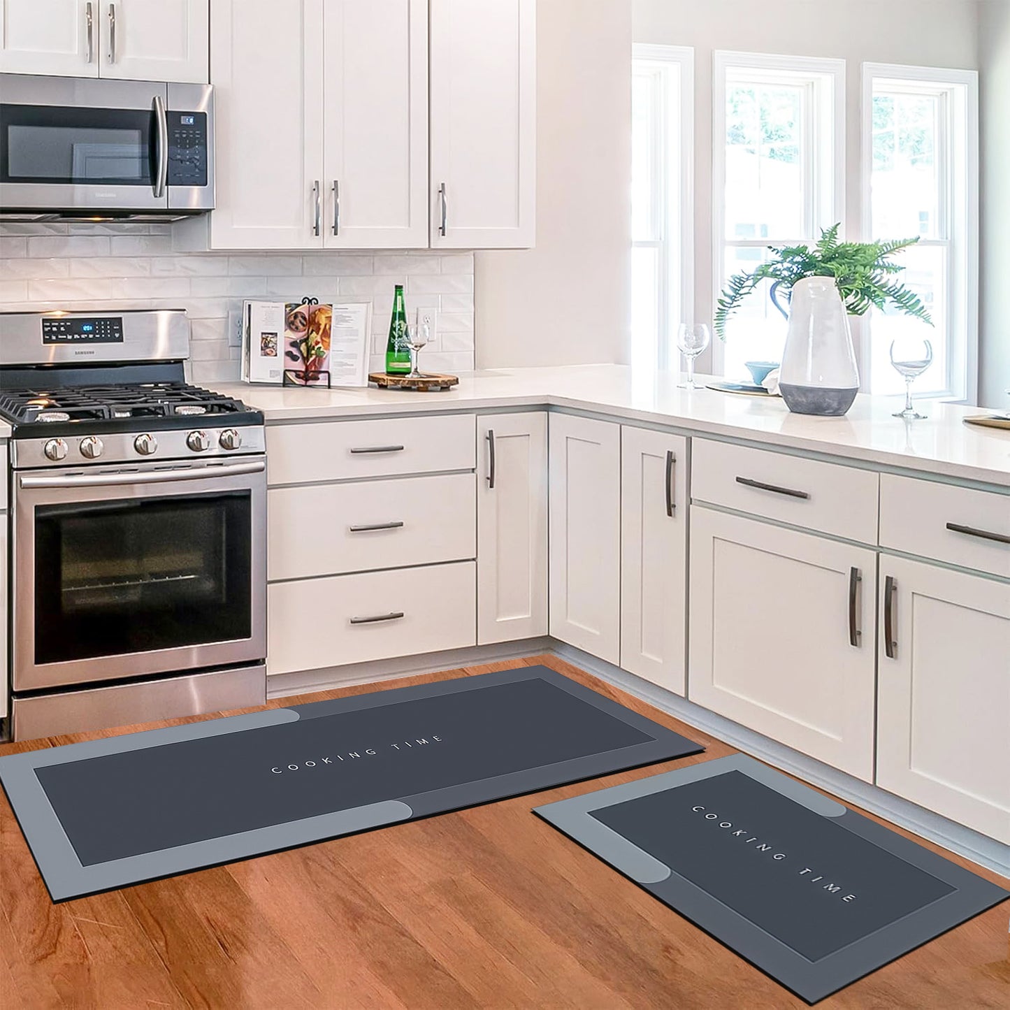 Kitchen Floor Mat 3.5mm (120x40cm & 40x60cm, Cooking Grey)