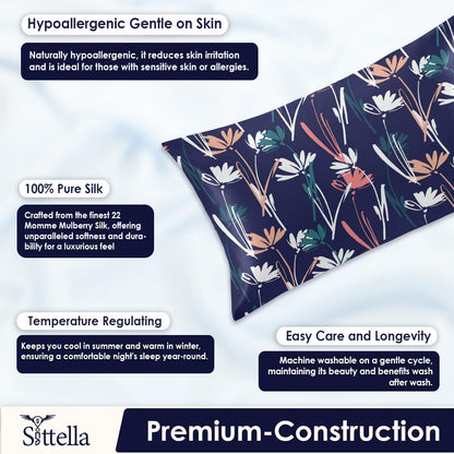 SUNVIBE® 3D Satin Pillow Covers With Scrunchy for Hair | Silk Pillow Case | Soft Pillow Satin Cover with Hidden Zipper | Pillow Cover