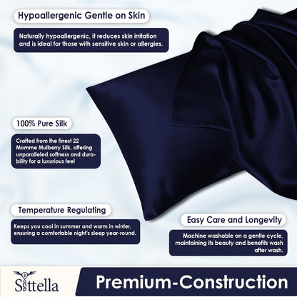 SUNVIBE®  Satin Pillow Covers With Scrunchy for Hair | Silk Pillow Case | Soft Pillow Satin Cover with Hidden Zipper | Pillow Cover