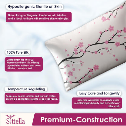 SUNVIBE® 3D Satin Pillow Covers With Scrunchy for Hair | Silk Pillow Case | Soft Pillow Satin Cover with Hidden Zipper | Pillow Cover
