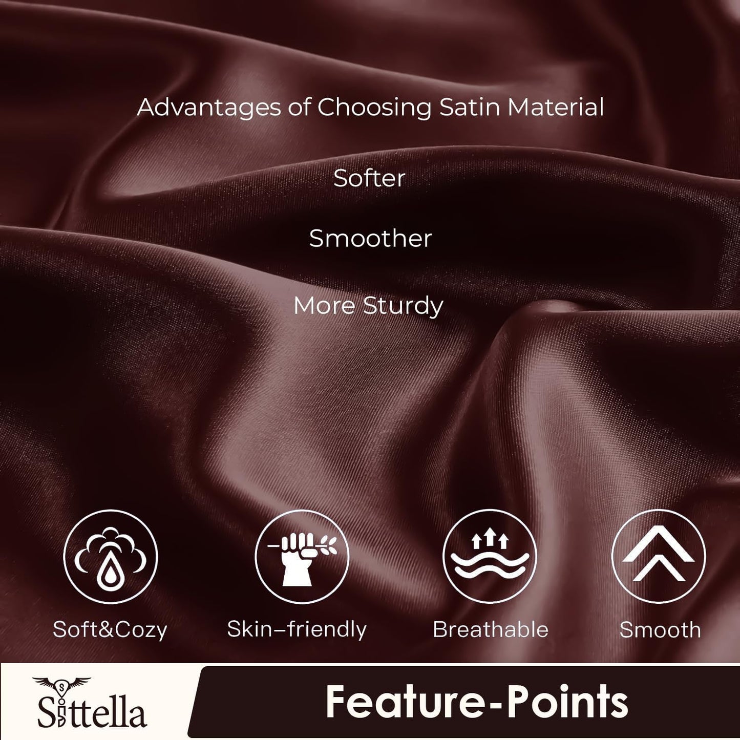 SUNVIBE®  Satin Pillow Covers With Scrunchy for Hair | Silk Pillow Case | Soft Pillow Satin Cover with Hidden Zipper | Pillow Cover