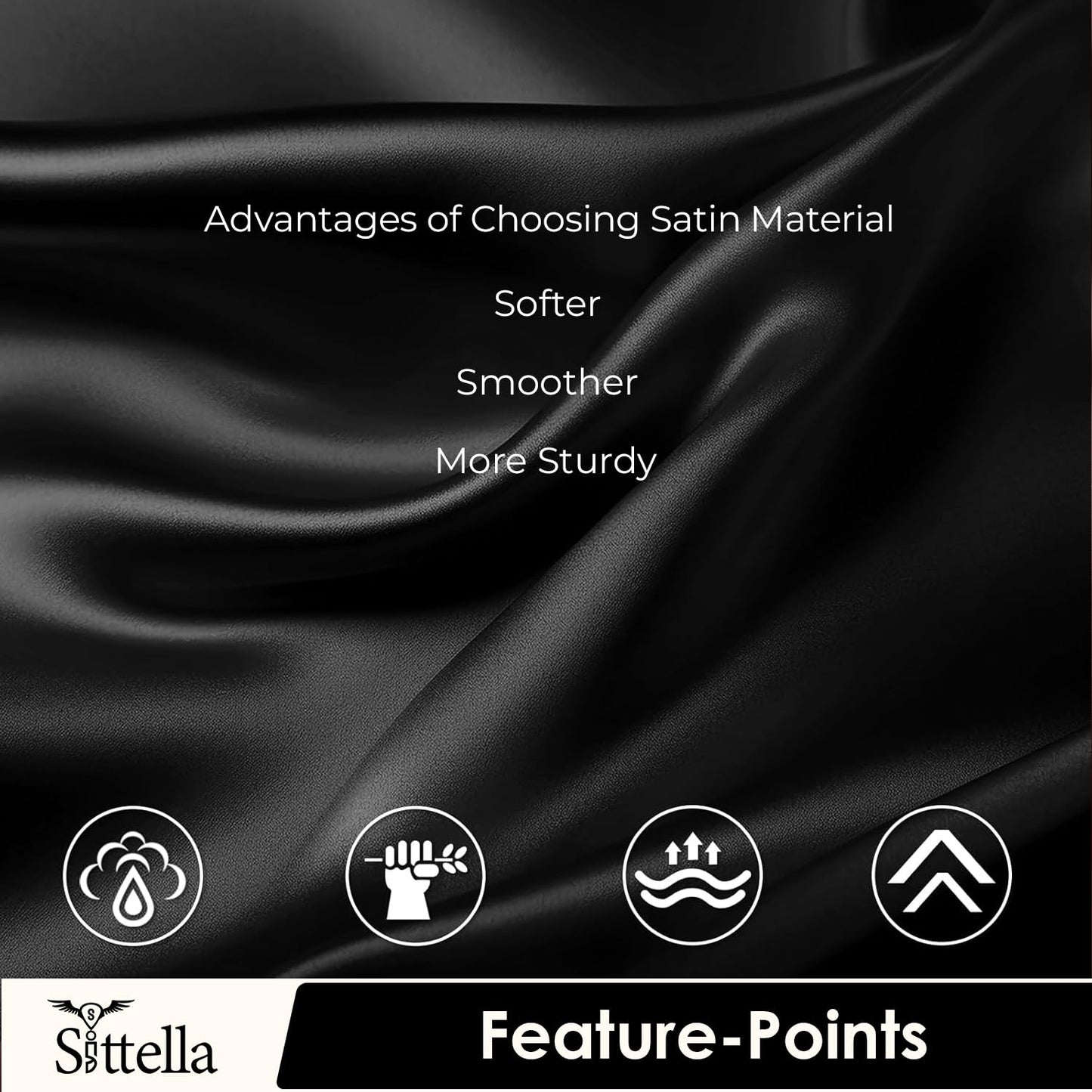 SUNVIBE®  Satin Pillow Covers With Scrunchy for Hair | Silk Pillow Case | Soft Pillow Satin Cover with Hidden Zipper | Pillow Cover