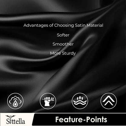 SUNVIBE®  Satin Pillow Covers With Scrunchy for Hair | Silk Pillow Case | Soft Pillow Satin Cover with Hidden Zipper | Pillow Cover