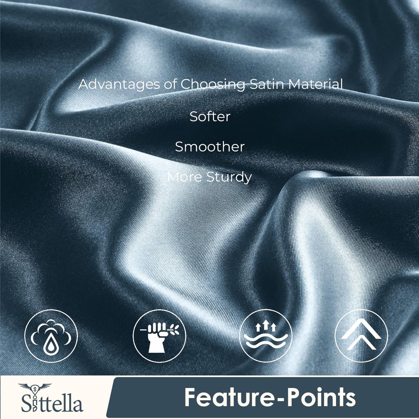 SUNVIBE®  Satin Pillow Covers With Scrunchy for Hair | Silk Pillow Case | Soft Pillow Satin Cover with Hidden Zipper | Pillow Cover