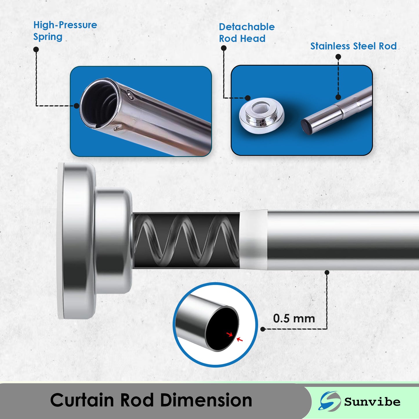 Extendable Shower Curtain Tension Rod