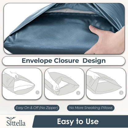 SUNVIBE®  Satin Pillow Covers With Scrunchy for Hair | Silk Pillow Case | Soft Pillow Satin Cover with Hidden Zipper | Pillow Cover