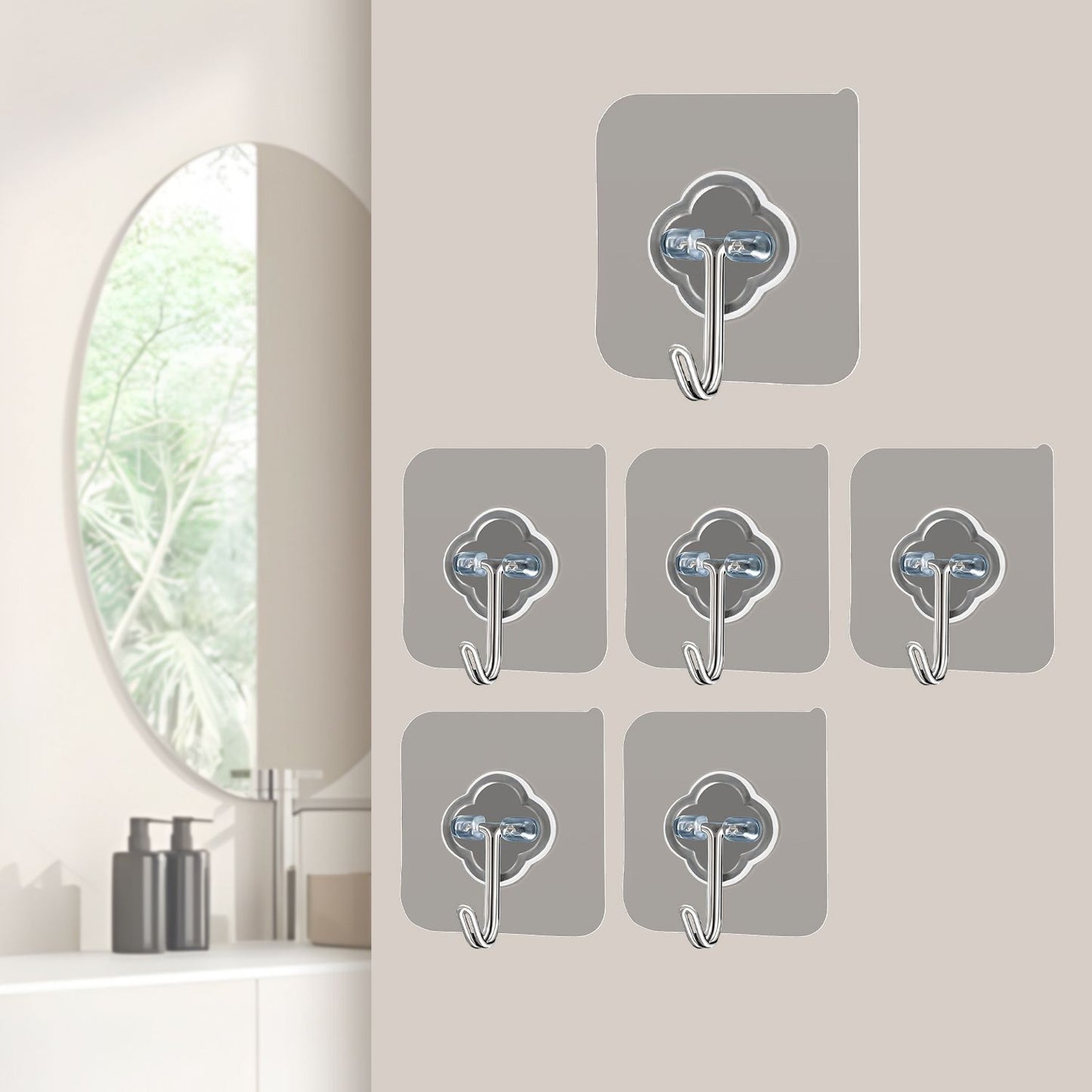 J Hook Pack of 6 | Multipurpose Wall Hooks | Strong & Durable Hanging Hooks for Home