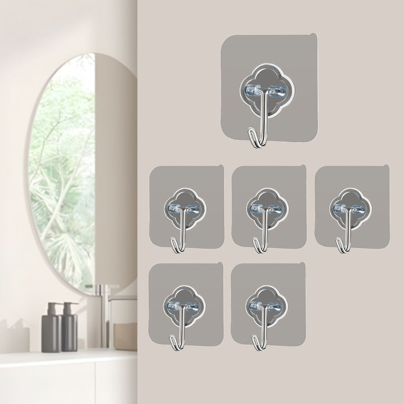 J Hook Pack of 6 | Multipurpose Wall Hooks | Strong & Durable Hanging Hooks for Home
