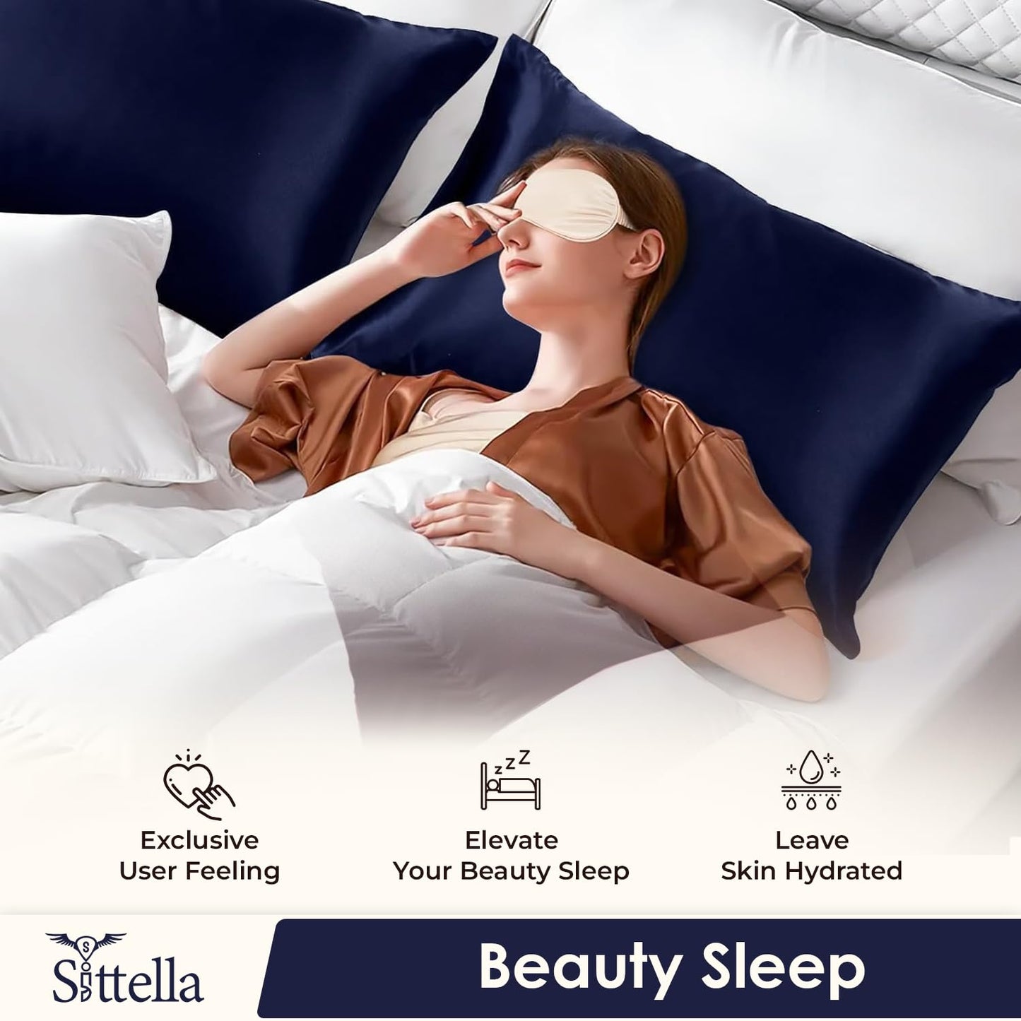 SUNVIBE®  Satin Pillow Covers With Scrunchy for Hair | Silk Pillow Case | Soft Pillow Satin Cover with Hidden Zipper | Pillow Cover