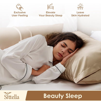 SUNVIBE®  Satin Pillow Covers With Scrunchy for Hair | Silk Pillow Case | Soft Pillow Satin Cover with Hidden Zipper | Pillow Cover