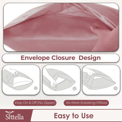 SUNVIBE®  Satin Pillow Covers With Scrunchy for Hair | Silk Pillow Case | Soft Pillow Satin Cover with Hidden Zipper | Pillow Cover
