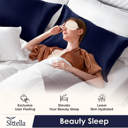 SUNVIBE®  Satin Pillow Covers With Scrunchy for Hair | Silk Pillow Case | Soft Pillow Satin Cover with Hidden Zipper | Pillow Cover