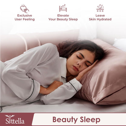 SUNVIBE®  Satin Pillow Covers With Scrunchy for Hair | Silk Pillow Case | Soft Pillow Satin Cover with Hidden Zipper | Pillow Cover