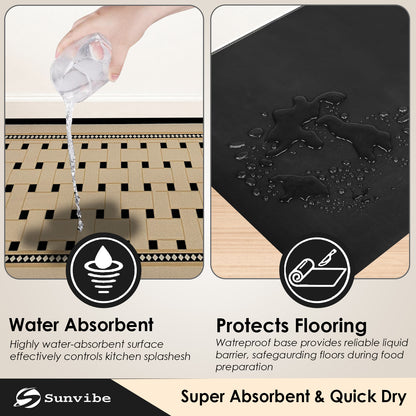Kitchen Floor Mat 3.5mm (120x40cm & 40x60cm-2 Pieces)