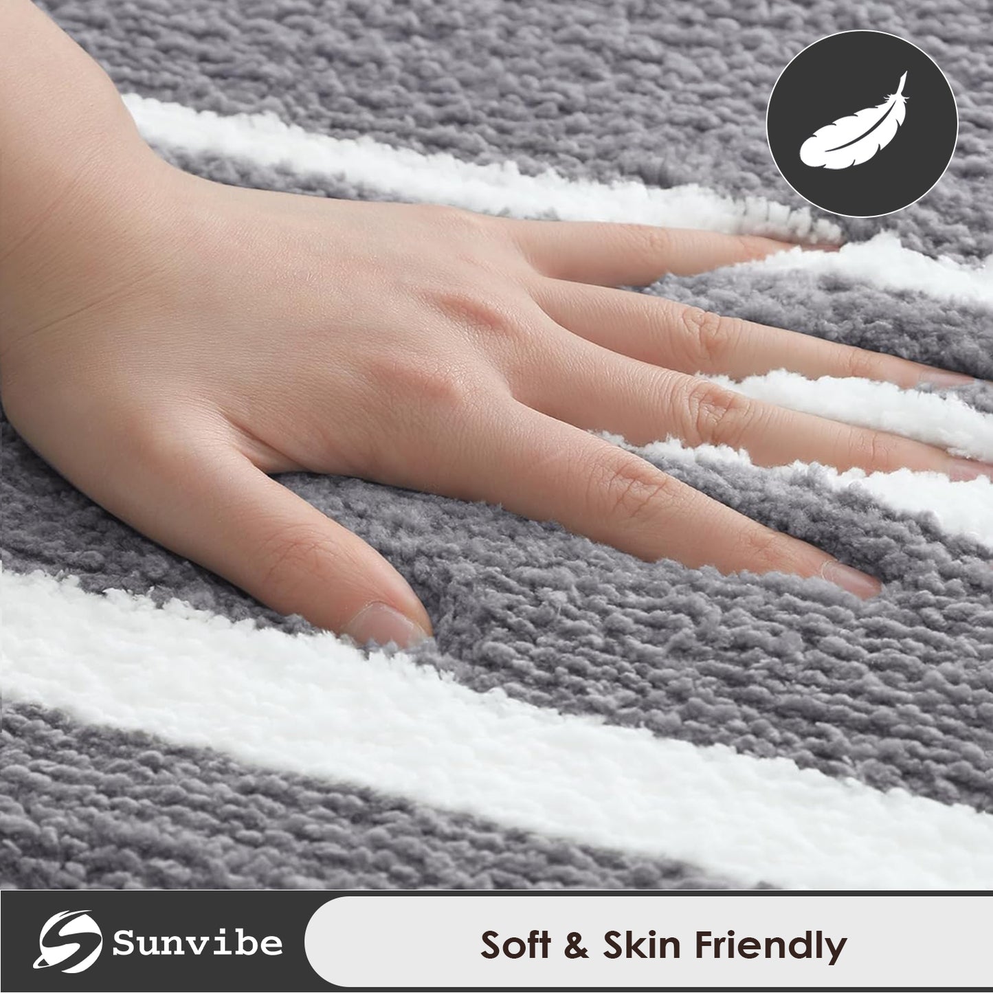 Super Soft Microfiber Bath Mat | Ultra Absorbent & Quick Dry | Anti-Slip Backing | Machine Washable Bathroom Floor Mat