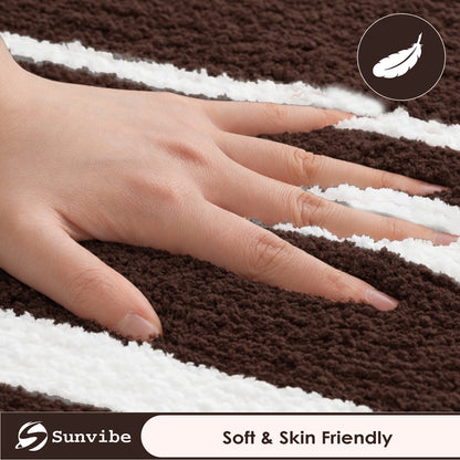 Super Soft Microfiber Bath Mat | Ultra Absorbent & Quick Dry | Anti-Slip Backing | Machine Washable Bathroom Floor Mat