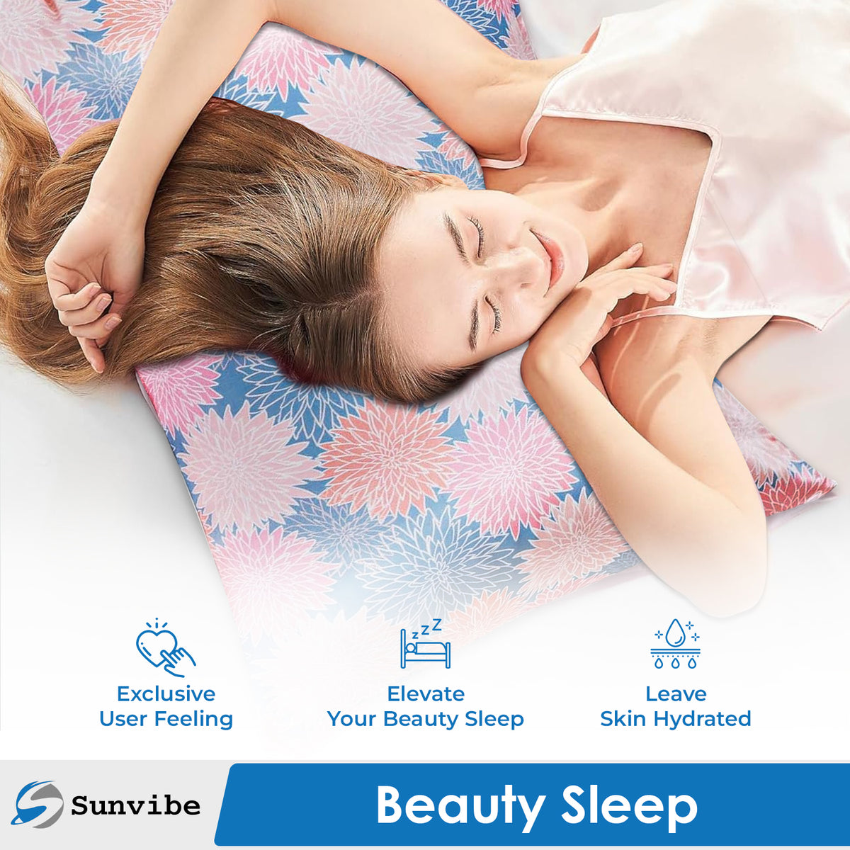 Sunvibe 3D Printed Pillow Cover for Bedroom | Soft & Durable Microfiber Cushion Cover | Fade-Resistant, Skin-Friendly, Hidden Zipper | Decorative Pillowcase for Sofa & Bed-1 free Scrunchie