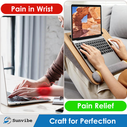 Portable Laptop Lapdesk with Soft Wrist Pad and Handy Storage Pocket, Fits up to 15.6 inch Laptop