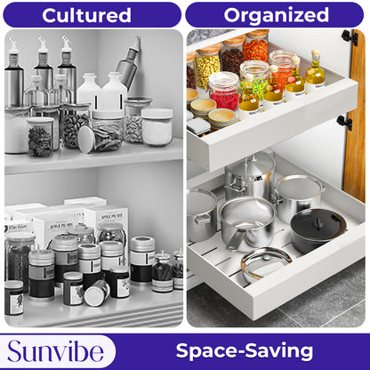 Pull-Out 38*25 CM Cabinet Basket – Space Saver Organizer for Home