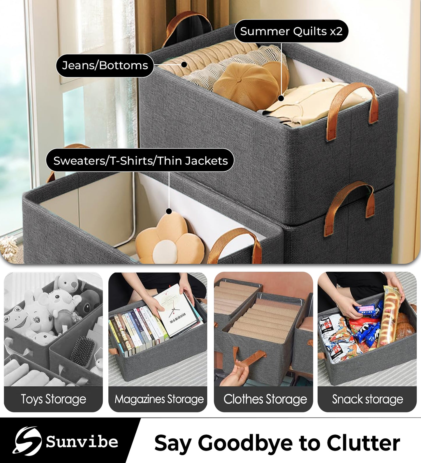 Foldable Wardrobe Organizer with Durable Handles