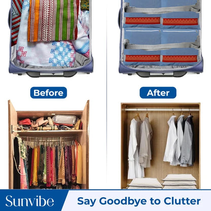 Saree Clothes Bags/Covers/Poches For Storage With Zip Closure (16 X 14 Inches)