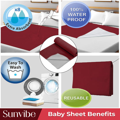 Absorbent & Waterproof Baby Mattress Protector Sheet – Quick Dry, Washable