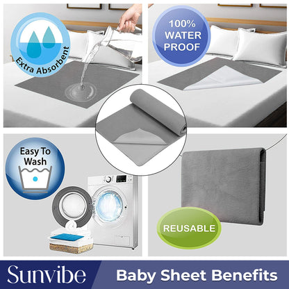 Absorbent & Waterproof Baby Mattress Protector Sheet – Quick Dry, Washable