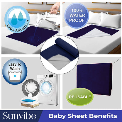 Absorbent & Waterproof Baby Mattress Protector Sheet – Quick Dry, Washable