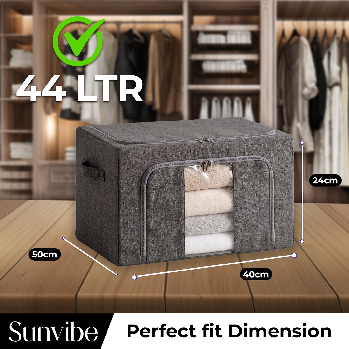 Premium Foldable Blanket & Clothes Storage Bag with Clear Window