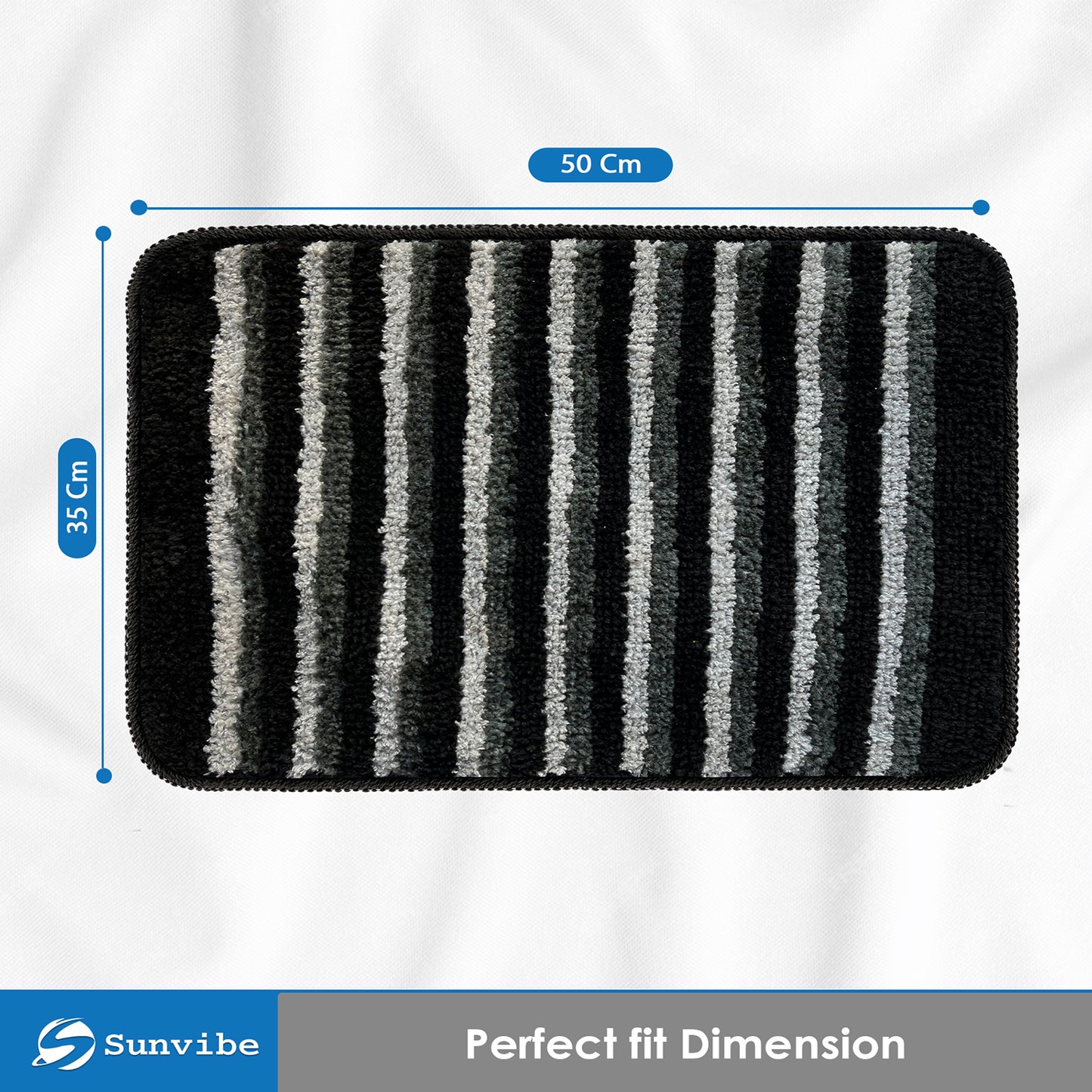 Microfiber Bath Mat  (Black-1 Piece)